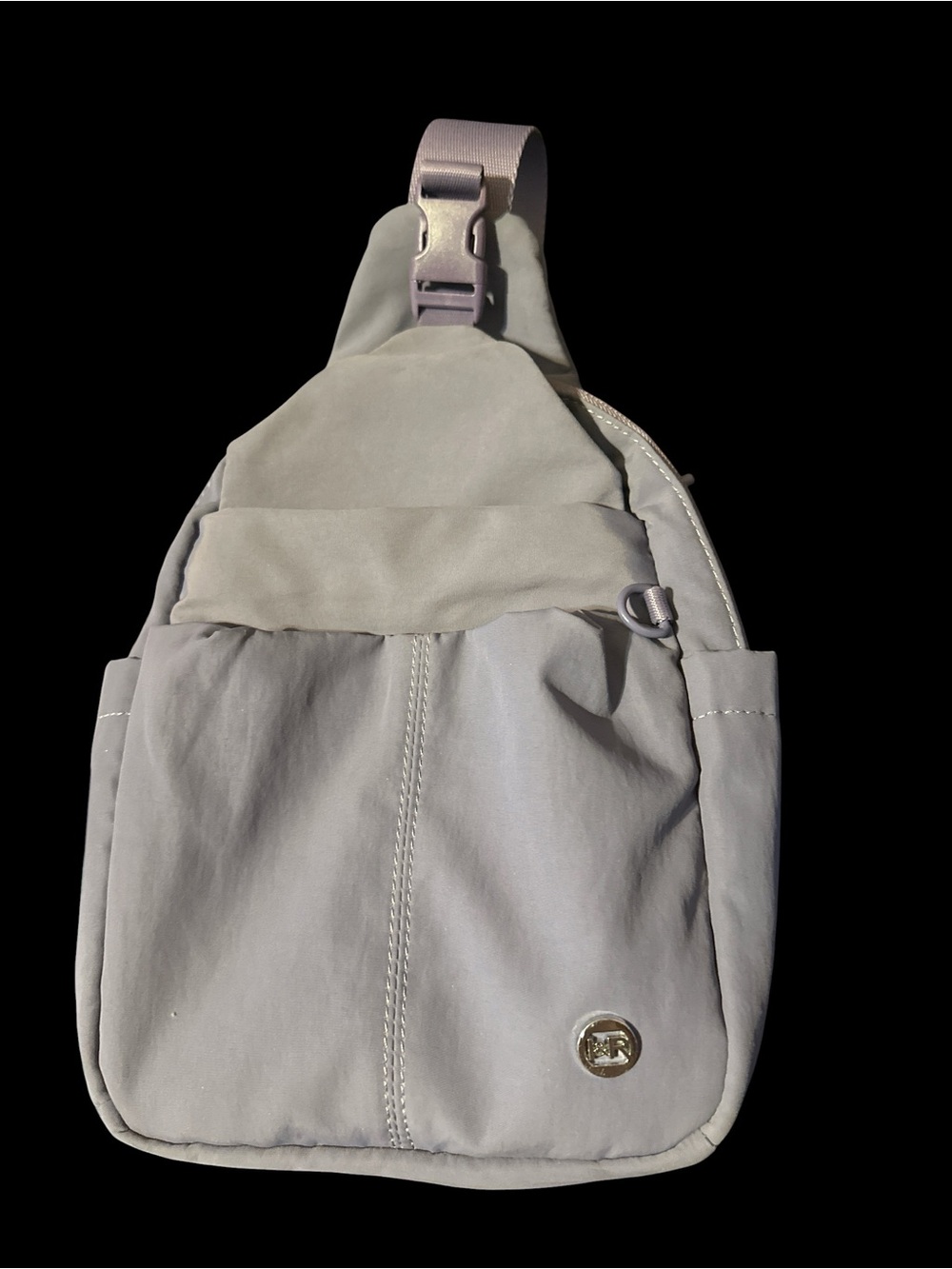 Iris And Rainbow Nylon Sling Bag Purple